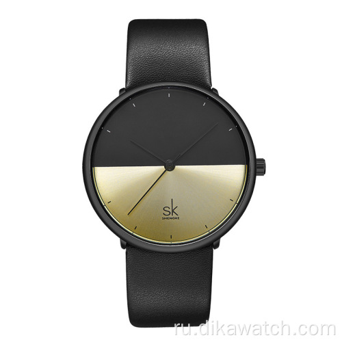 SK лучший бренд модные часы для пар для мужчин и женщин минималистичные роскошные кварцевые часы с кожаным ремешком повседневные наручные часы для пары